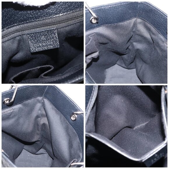 GUCCI GG Canvas Tote Bag Black Gold - Picture 14 of 15